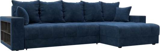 128600 Диван угловой с декором и полкой Лига-050 НПБ Лига Диванов (Велюр) арт.128600
