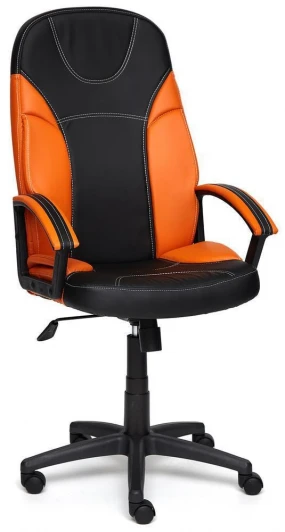 12218 Кресло TWISTER черный/оранжевый (кож/зам)