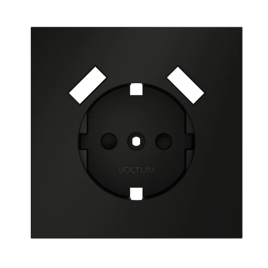 VLS000908 Накладка для розетки с заземлением и защитными шторками, с USB A+A Voltum S70 VLS000908 (черный матовый)