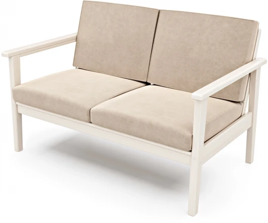 211046 Диван Arsko прямой Лориан М беленый дуб велюр молочный