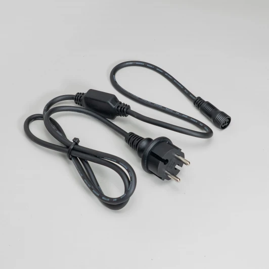 HB20-1-LLC Кабель питания 1,5м с выпрямителем для шариков 40мм 220В, провод черный каучук, IP65 Laitcom HB20-1-LLC