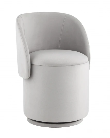 УТ000042266 Пуф-трансформер Таунсвилл вращающийся с ящиком велюр светло-серый Stool Group УТ000042266