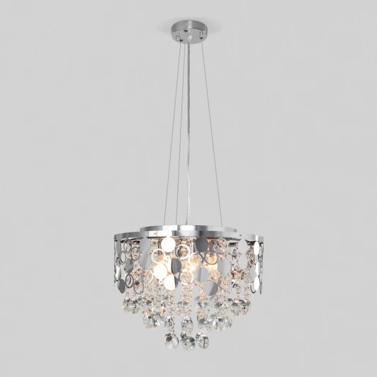 10114/6 хром Подвесная люстра Eurosvet Lianna 10114/6 хром/прозрачный хрусталь Strotskis