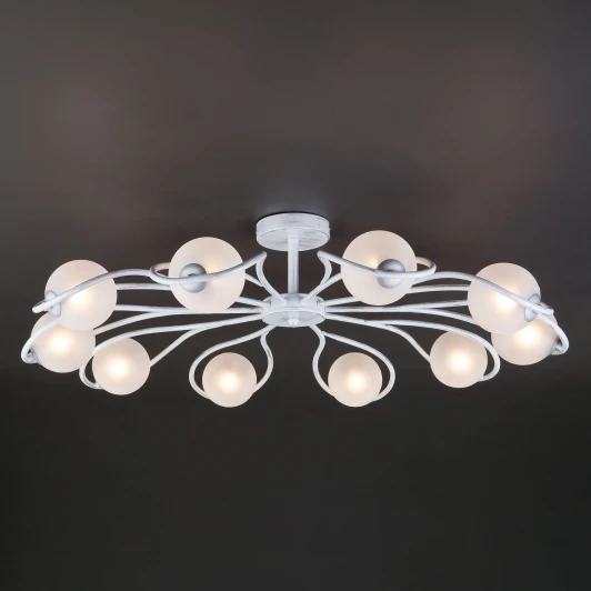 70089/10 белый с серебром Потолочная люстра Eurosvet Camomile 70089/10 белый с серебром
