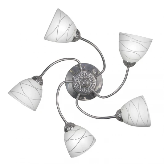 S9125-5 Люстра потолочная Day&Night, 5 плафонов, хром с белым