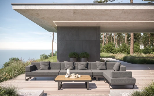 LPHCD.010800.S4 Комплект садовой мебели Gardenini Premium Hacienda (Алюминий,Тик,Ткань/Темно-серый) арт.LPHCD.010800.S4