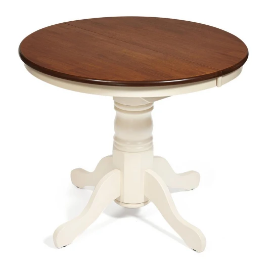 13655 Стол NAVARRESE (mod. E-R36R+12AV NMO-2A) rustic oak+cream (дуб+кремовый) (дерево гевея/мдф)