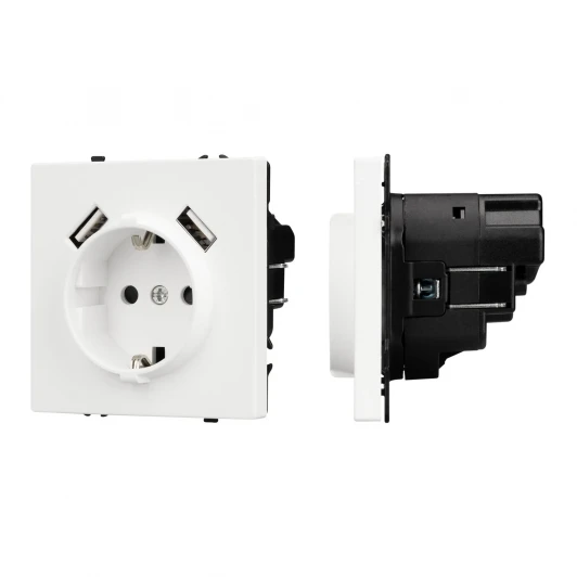 054288(1) Розетка ARL NOBE зк со шторками с USB тип А+А софт-тач белый кварц SCT-MUAA-SFPL-WH (250V, 16A) (Arlight,) 054288(1)
