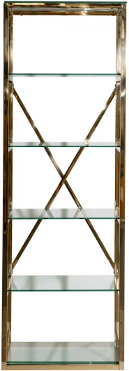 GY-01000 GY-01000 Стеллаж стекло прозр/золото 60*40*180см Garda Decor