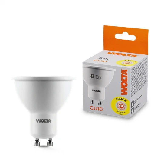 25YPAR16-230-8GU10 Светодиодная лампа 8Вт 3000K GU10 Wolta 25YPAR16-230-8GU10