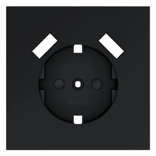 VLS000907 Накладка для розетки с заземлением и защитными шторками, с USB A+A Voltum S70 VLS000907 (графит)