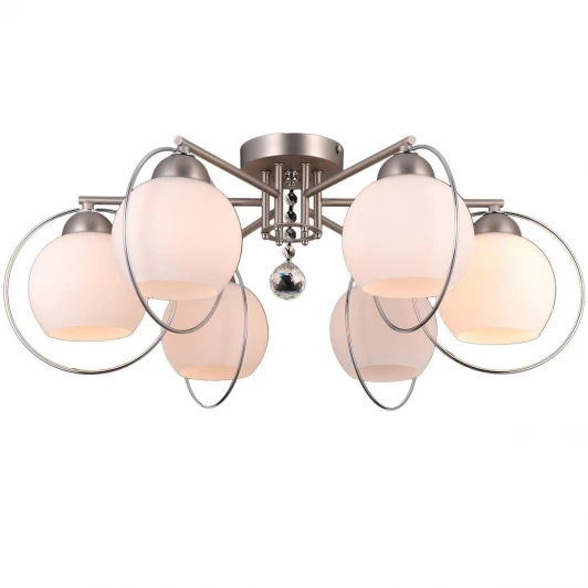SPHERE II 81051-6C SATIN NICKEL Потолочная люстра Natali Kovaltseva Sphere Ii 81051-6C SATIN NICKEL