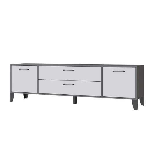 00-00185352 Тумба под телевизор ТЭКС Парус-13, Графит серый, Камень серый