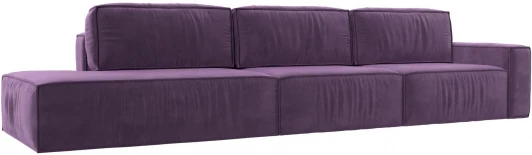 121750 Диван прямой Прага Модерн Лонг подлокотник справа (Сиреневый/Микровельвет) Лига Диванов арт.121750