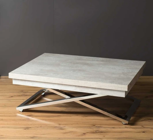 7865488201 Стол-трансформер Левмар Cross D51/S79 Бетон/нержавеющая сталь