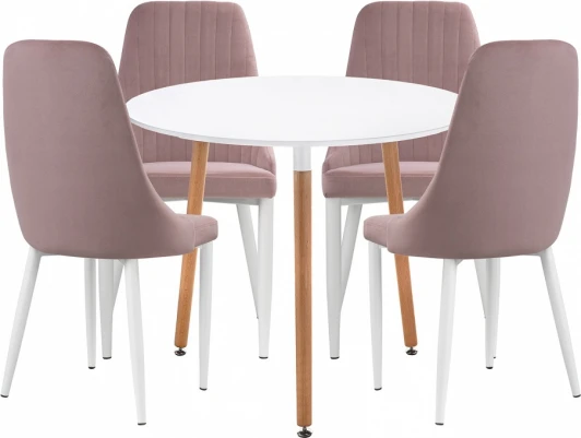 579105 Стол кухонный Woodville Уин 80 white / light purple