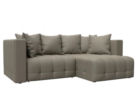 129910 Диван угловой Лига-052 НПБ угол универсальный (ЛДСП,Брус,Фанера/Пластик/Экокожа/Бежевый) Лига Диванов 129910