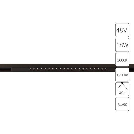 A7287PL-1BK Магнитный трековый линейный светильник LED 48V Arte Lamp Optima A7287PL-1BK