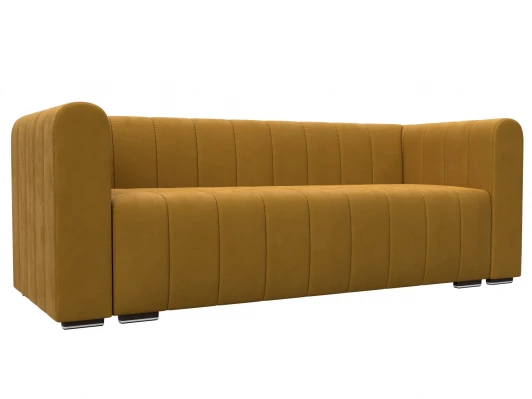 129985 Диван прямой Лига-073 (ДСП,Фанера/Пластик/Велюр/Желтый) Лига Диванов 129985