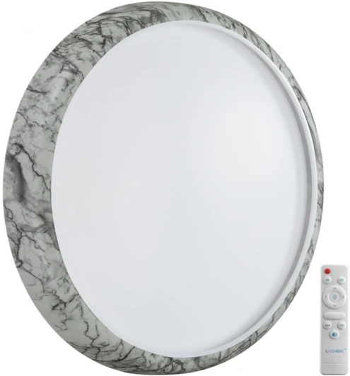 7638/EL Настенно-потолочный светильник Sonex Mramo White 7638/EL COLOR SN пластик/бел. мрамор LED 70Вт 3000-6000K D510 IP43 пульт ДУ (220V, круглые)
