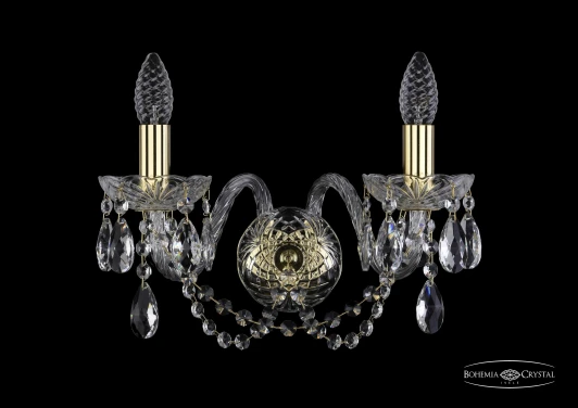 1402B/2/160 G Бра Bohemia 1402 1402B/2/160/G (220V, хрусталь, подвески, подсвечник, свеча)