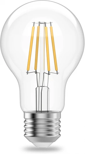 22227 Лампочка светодиодная филаментная Gauss Filament Elementary 22227 А60 7W 560lm 4100К Е27 LED