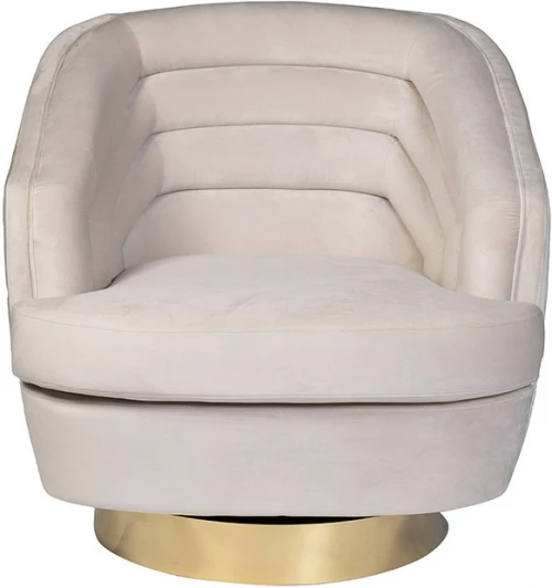 87YY-19388 CRE Кресло вращающееся, велюр кремовый 90*88*84см Garda Decor арт.87YY-19388 CRE