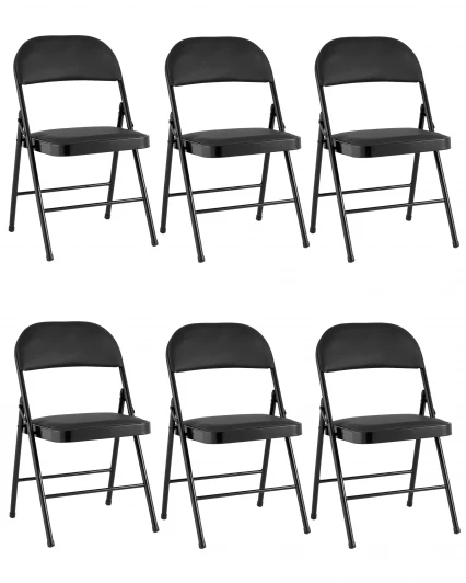 УТ000043172 Стул складной GJ-22 чёрный иск.кожа 6 шт. Stool Group УТ000043172