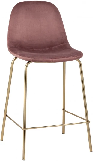 УТ000004429 Стул полубарный Stool Group Валенсия велюр розовый золотые ножки УТ000004429