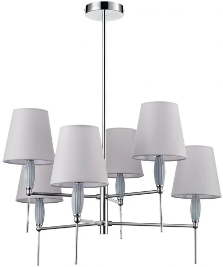8279/6 Потолочная люстра на штанге Lumion Karmen 8279/6 хром/серый, металл/керамика/текстиль Е14 6*40W 220V