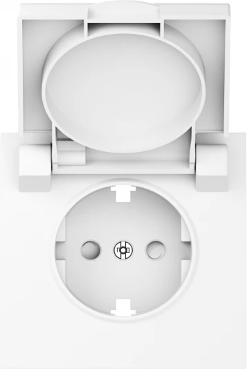 DS45403 Накладка для розетки Schuko с заземлением, с крышкой, 16A 250 В~, глянцевый белый IP44 Donel S08 DS45403