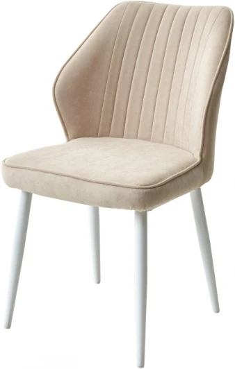 670M04833 Стул VENA, цвет B3 Бежевый, велюр / белый каркас