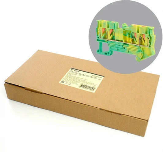 49261 Зажим пружинный 4-х проводной проходной Stekker 49261