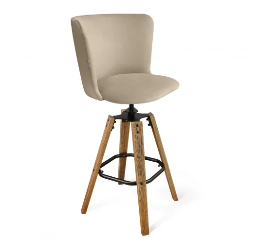 7146121803 Стул барный Sheffilton SHT-ST36/S93 ванильный крем/браш.коричневый/черный муар 7146121803