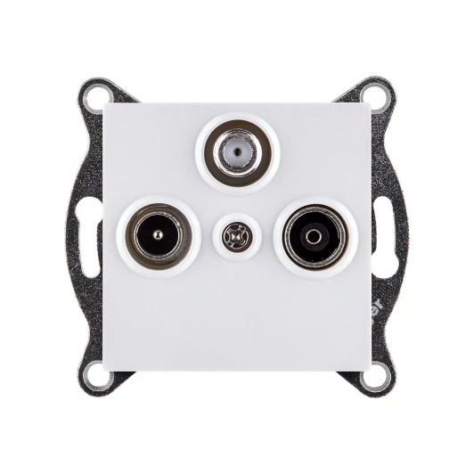 REA-036WH Розетка тройная TV (мама) + TV (папа) + спутниковая SAT белый Kollinger REA-036WH для Aspekt, Eleganz, Reflex