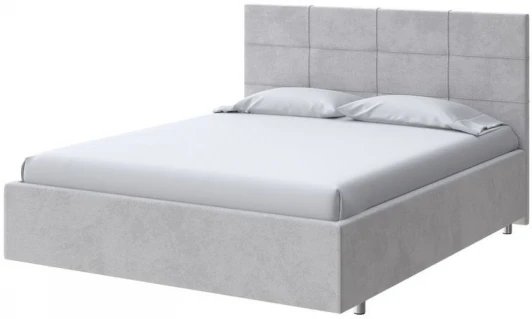 2023526 PROxSON Кровать Neo (Ткань: Велюр Teddy Стальной) 180x190