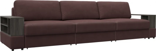 129090 Диван прямой с 2 полками Лига-055 НПБ Лонг Лига Диванов (Замша) арт.129090