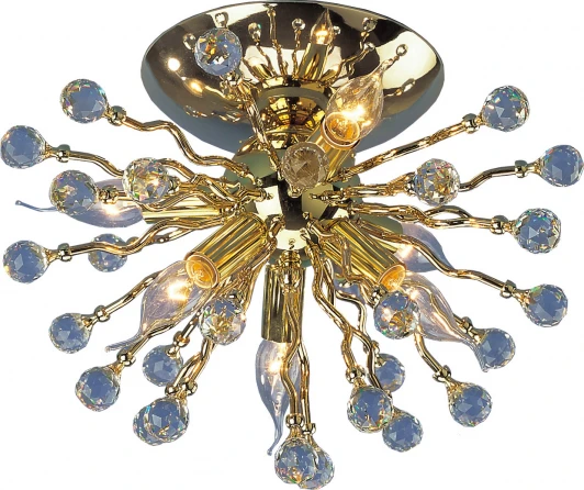 06 6070 0383 06 gold + white crystal ASFOUR Потолочная люстра N-Light 66070 06 6070 0383 gold + white crystal ASFOUR