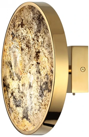 5079/15WL Настенный светильник Odeon Light Bergi 5079/15WL зол./серо-бежевый/металл/натур.камень/акрил с переключ.цветов.темпер. LED 15W 3000К/4000K/6000K (220V, круглые)