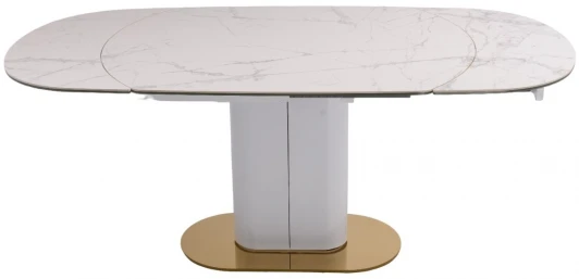 MC3035-140Wcasa Стол обеденный IST-CASA раскладной Атриум-2 MC3035-140W, 140(30+30)х100х77 см, белая керамика