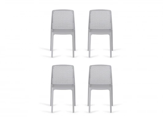 966308 Комплект стульев Bottega 4 шт. ОГОГО Обстановочка! 966308 (Пластик/Светло-серый)