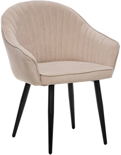 2500000185779 Стул с подлокотниками Вайд, каркас Черный, велюр Бежевый 2500000185779 Leset