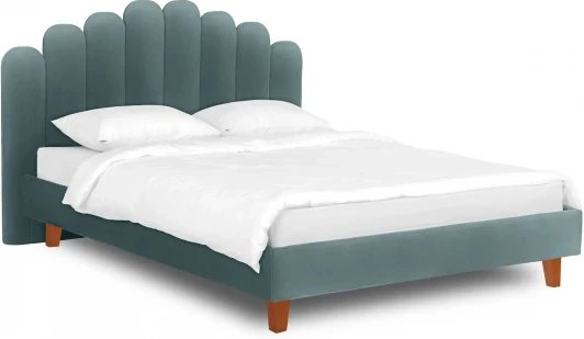 577097 Кровать Queen II Sharlotta L 1600 ОГОГО (арт.577097), (Ткань/Бирюзовый)