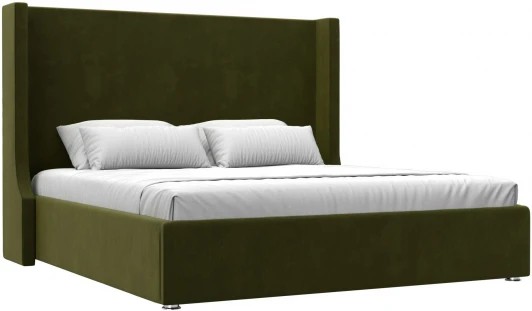 120731 Кровать интерьерная Ларго 180 (Зеленый/Микровельвет) Лига Диванов арт.120731