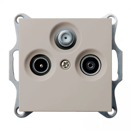 G6207T Розетка проходная TV+SAT + акустическая (тауп soft touch) Jasmart G-Classic G6207T