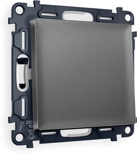 MA651030 Комплект механизма Ambrella Volt 1-клавишного перекрестного выключателя ALFA MA651030 Антрацит серый QUANT