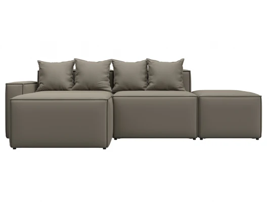 129788L Диван угловой модульный Лига-063 угол левый (ДСП/Пластик/Экокожа/Бежевый) Лига Диванов 129788L