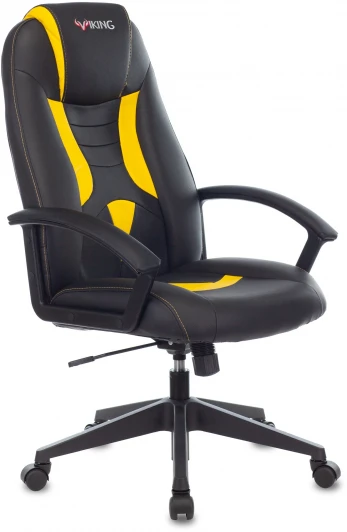VIKING-8/BL+YELL Кресло игровое Zombie VIKING-8 черный/желтый эко.кожа крестовина пластик