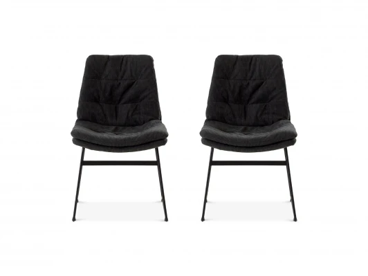 967526 Комплект стульев Vitra 2 шт. ОГОГО Обстановочка! 967526 (Вельвет/Серый,Черный)