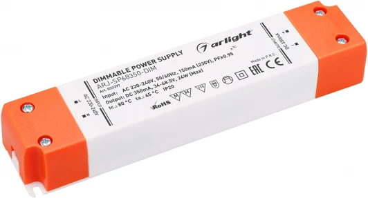 022297 Блок питания ARJ-SP68350-DIM (24W, 350mA, PFC, Triac) (IP20 Пластик) 022297 Arlight ARJ